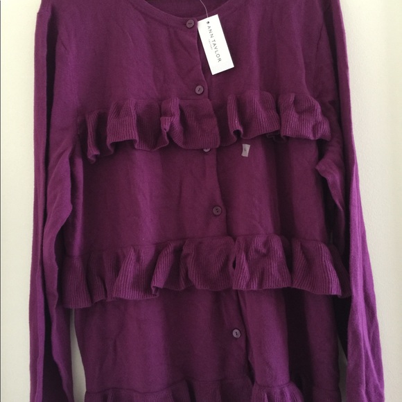Ann Taylor open front Ruffle Cardigan - Picture 7 of 8
